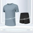 thumbnail image 6 of Timoontee Men's Lightweight Tracksuits Summer 2 Piece Sets Short Sleeve Crewneck Shirts with Elastic Waist Shorts Casual Sweatsuits for Hiking Running Workout Etc Gray XL, 6 of 6
