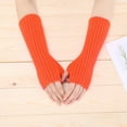 thumbnail image 2 of Long Fingerless Arm Warmers for Women and Men Thumb Hole Design Winter Gloves, 2 of 7
