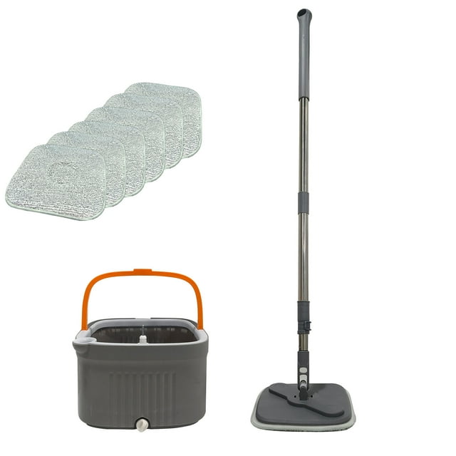 Mop and Bucket with Wringer Set Mop and Bucket with Wringer Set Support Self Separation Sewage and Clean Water Telescopic Stainlesssteel Mop Cleaning Bucket Mop for Floors Kitchen