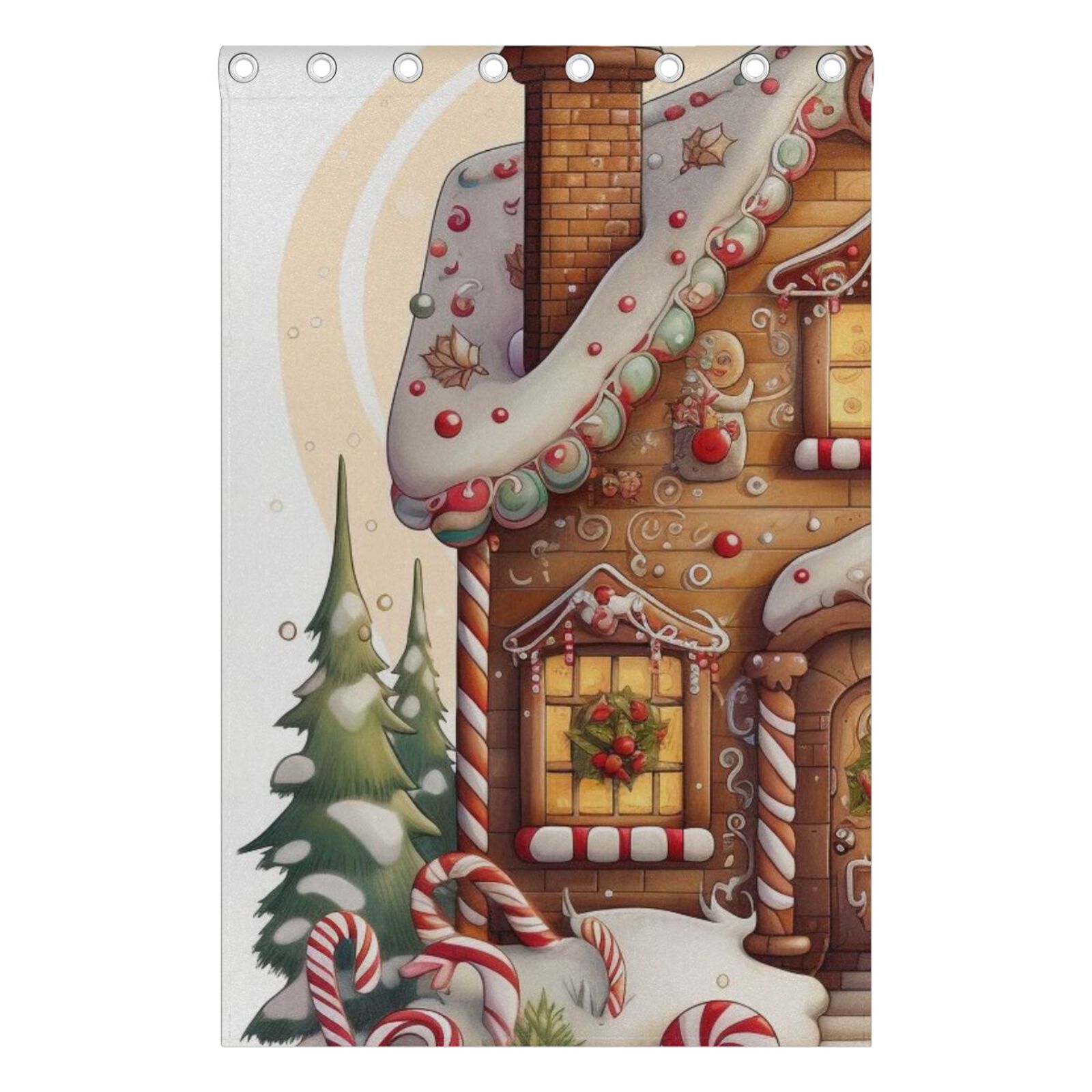 Gingerbread House Cookies Trees Black Out Curtains 84 Inch Length Curtains for Sliding Glass Doors Bedroom Living Room 2 Pack