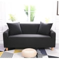 thumbnail image 1 of Herwey Housse de Protection pour Canapé Sofa 1-3 Places Extensible, Housse de Protection pour Causeuse/canapé, Housse Lavable Élastique, Café/gris/noir, 1 of 7