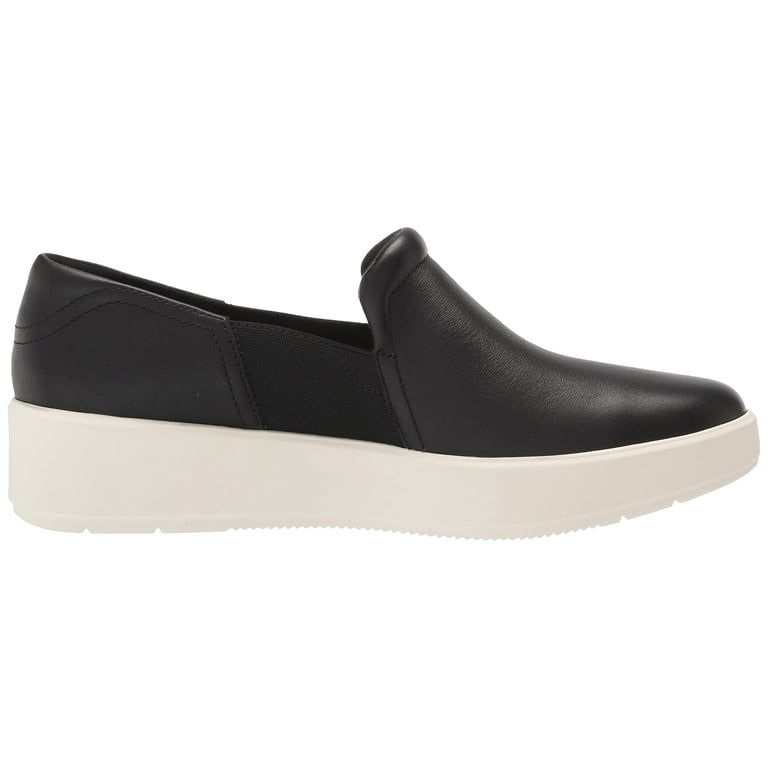 Clarks Layton Band Black leather White Platform Slip On Wedge Platform Sneaker