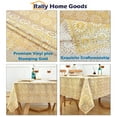 thumbnail image 6 of Rally Home Goods Vinyl Rectangular Tablecloth with Stamping Gold, Waterproof Wipeable Plastic Cover for OutDoor and Home Kitchen, Luxury Gold Floral Patterns, 55 x 70 Inch, Seats 4 - 6, 6 of 7