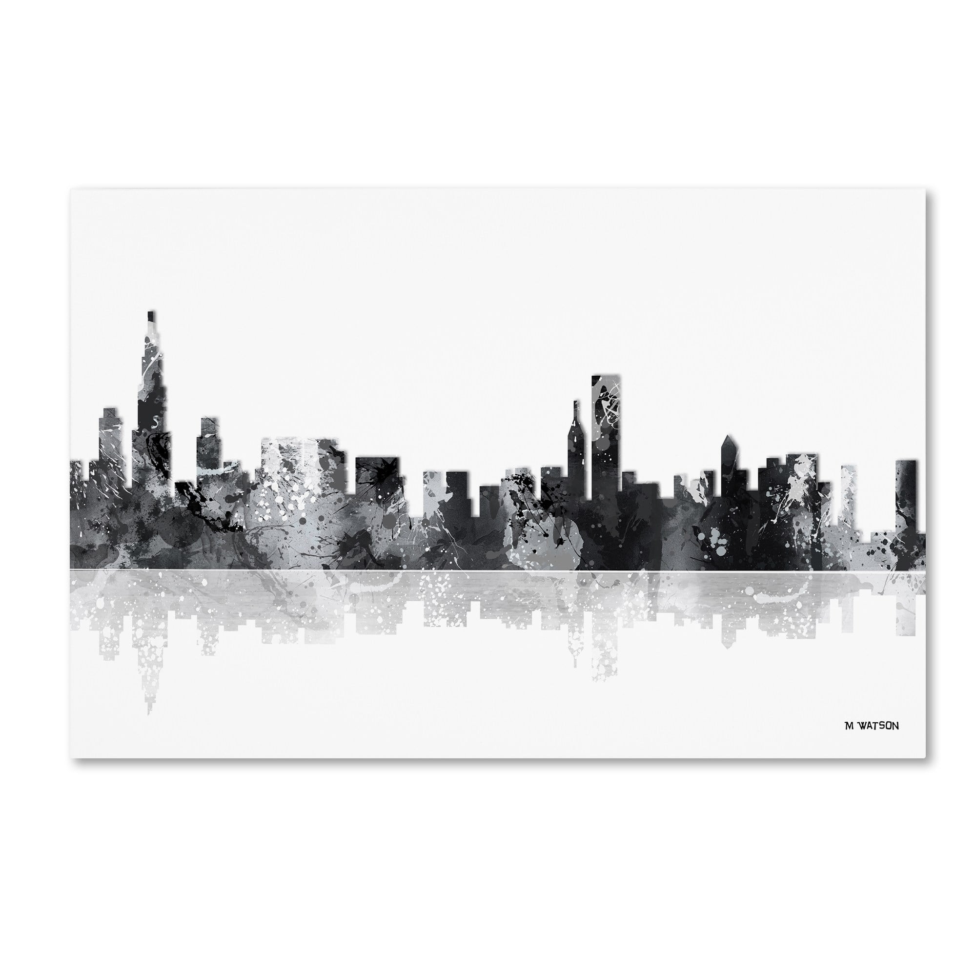 Trademark Fine Art "Chicago Illinois Skyline BG-1" Canvas Art by Marlene Watson