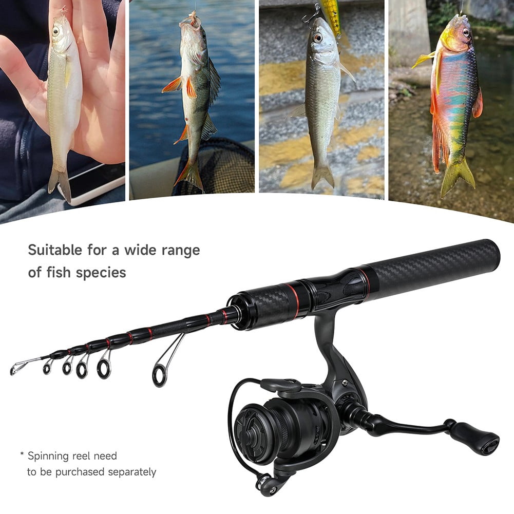 yaaqii 38-165cm fishing lure rod UL Carbon Fiber Telescopic Compact Saltwater Pole
