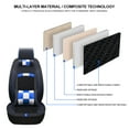 thumbnail image 3 of Maidao Car Seat Covers Leather Full Set Airbag Compatible Waterproof Front Rear Cushion Protector Black and Blue, 3 of 8