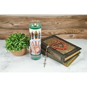(4 pack) Prayer Candle Helping Hand Green Wax, 8 Inch