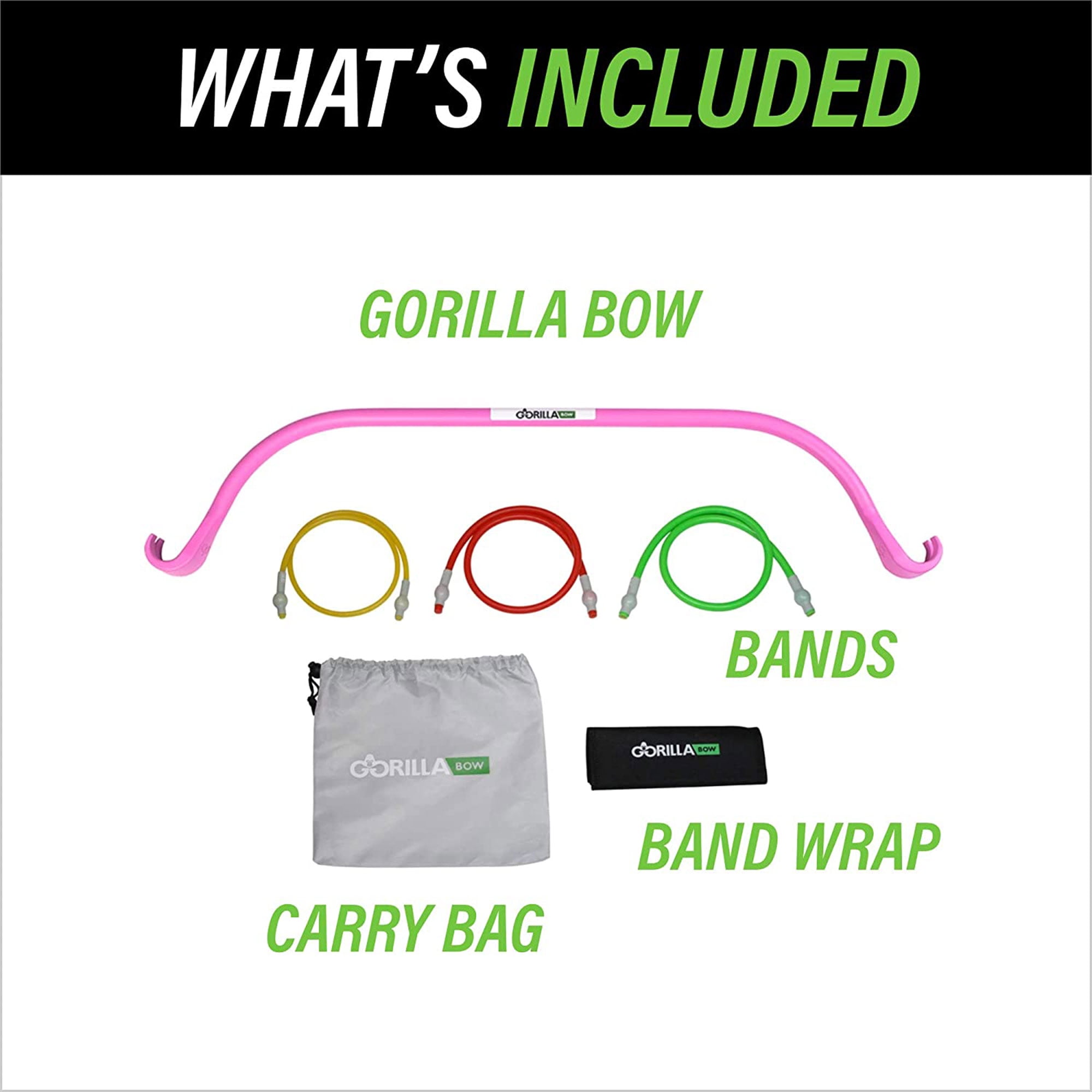 Lite Gorilla Bow Portable Home Gym Resistance Bands and Bar System for Travel, Fitness, Weightlifting and Exercise Kit, Full Body Workout Equipment Set