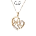 thumbnail image 5 of Joernso Women Necklace Shiny Rhinestones Inlay Heart Pendant MOM Lettered Elegant Dress-Up Alloy Jewelry Clavicle Chain Party Dress Mom Jewelry Mother's Day Gift, 5 of 7