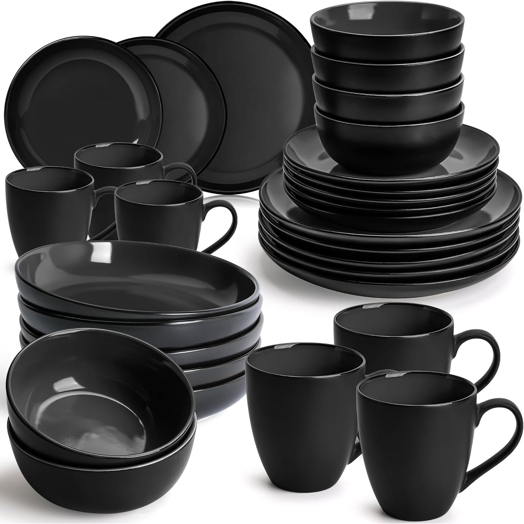 MIAMIO – 30-Piece, Service for 6 Dishware Set/Stoneware Dinnerware