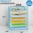 thumbnail image 2 of 2 Pack 8 Tier Paper Organizer with Handle, Metal Mesh Desk File Organizer, Large Capacity Desk Organizers Paper Letter Tray Desktop Document Sorter for Office, Home or School - Blue, 2 of 13