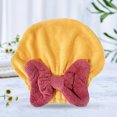 thumbnail image 4 of Toalla de pelo súper absorbente, gorro de ducha con nudo de lazo suave Extrame para niñas/mujeres, 4 of 5