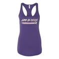 thumbnail image 2 of Wild Bobby Life Is Miami Soccer GOAT Sports Women Racerback Tank Top, Purple Rush, Small, 2 of 5