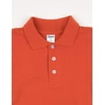thumbnail image 4 of Leveret Boys Long Sleeve Cotton Polo Shirt Orange 8 Year, 4 of 4