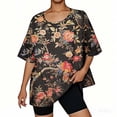 thumbnail image 4 of Mexican Embroidered Tops for Women Traditional Boho Tunics Bohemian Shirts Plus Size Peasant Clothes Blouses, 4 of 5