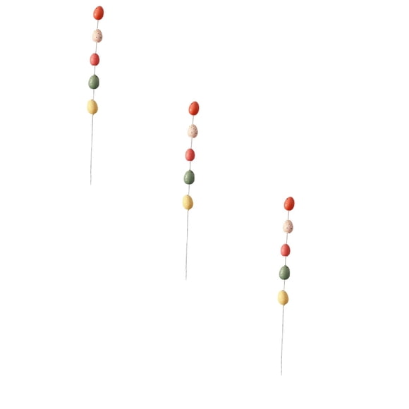 Artificial Easter Egg & Berry Branch – Soft-Toned Speckled Spring Stem, Bendable Decor for Wreaths, Vases or Table Centerpieces (3pc)