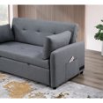 thumbnail image 4 of Gray Linen Sleeper Sofa with Tufted Design and 2 Pillows - Suitable for Small Homes, Add Elegance, 4 of 4