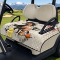 thumbnail image 3 of Whosucclay Golf Cart Seat Covers for Club Cars, 4 Convenient Pockets All-Weather Protection Seat Towel Blanket Covers Non-Slip Protector, Ink Horse Cherry Blossom, 3 of 9