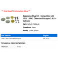 thumbnail image 2 of Expansion Plug Kit - Compatible with 1958 - 1962 Chevy Biscayne 3.8L 6-Cylinder 1959 1960 1961, 2 of 2