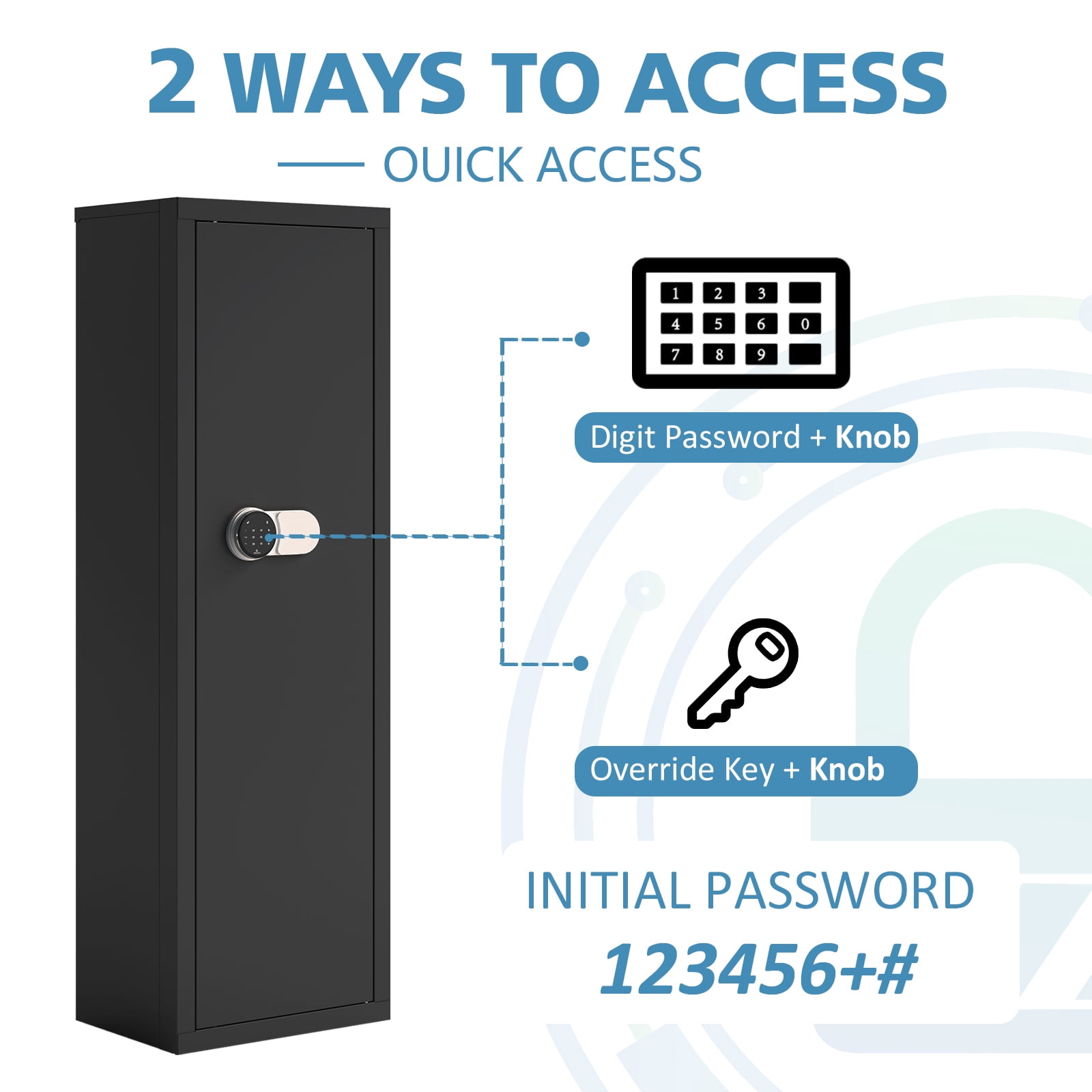 Dawmilon 10-12 Gun Safe, Quick Access Large Gun Safe for Home Rifles and Pistols, Gun Cabinet, Rifle Safe with Digital Keypad