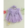 thumbnail image 4 of BemeyourBBs Newborn Baby Girl Romper Dress Floral Embroidery Lace Tulle Tutu Dress Long Sleeve Fairy Girls Birthday Princess Dresses Headband Infant Spring Summer Fall Clothes Photography Outfits, 4 of 9
