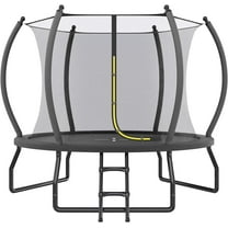 PLAUIN 8FT 10FT 12FT 14FT 15FT 16FT Outdoor Trampoline with Enclosure Net and Ladder, Recreational Trampolines for Kids and Adults, Quick Connect Frame, ASTM Approval