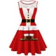 thumbnail image 2 of Lucakuins Vestido de mujer, vestido midi de encaje sin mangas con cuello redondo y estampado de estilo navideño para fiesta navideña Lucakuins  moda, 2 of 9