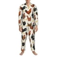 thumbnail image 3 of Kdxio Roosters and Chickens Men’s Pajama Set Pajamas For Men 2 Piece PJ Set with Men Pajama Pants and Long Sleeve T-Shirt Lounge Set-Large, 3 of 7