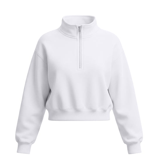 HAiming Girls Cropped Sweatshirts Long Sleeve Half Zip Mock Neck Shirts Solid Color Casual Fall Winter Outdoors Tops