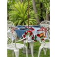 thumbnail image 2 of Outdoor Tablecloth with Umbrella Hole and Zipper, Christmas Gnomes Round Table Cloth 60 Inch Waterproof Tablecloth, Blue Joy Pine Branches Cardinal Birds Picnic Table Cover for Patio Camping, 2 of 7
