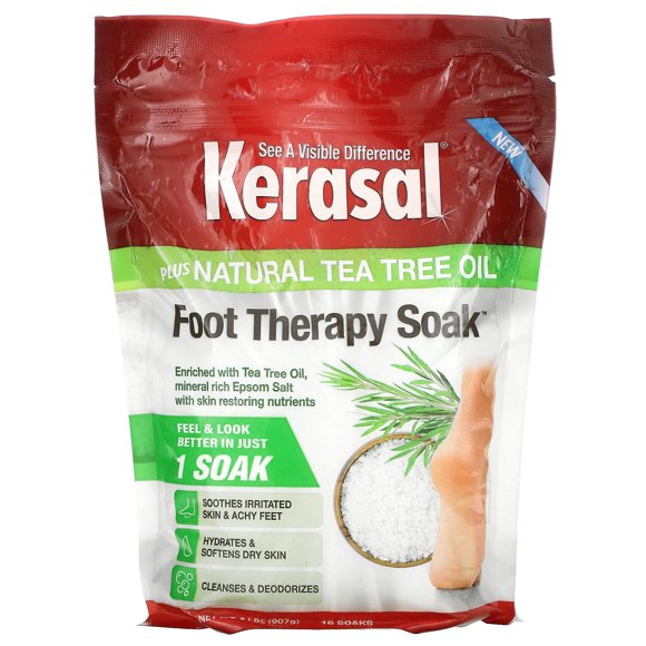 Kerasal , Thérapie des Pieds Trempage Plus Huile d'Arbre à Thé Naturelle, 2 Lb (907 g)