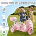 thumbnail image 4 of HomePerch 12V Kids Ride On Electric Motorcycle for Girls, 3-Wheel Toddler Motorbike with Bluetooth MP3 Music, Battery Powered Ride On Toy with LED Lights, for Kids Ages 3-6, Pink, 4 of 8