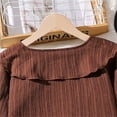 thumbnail image 4 of WOYY Big Girls Outfits Casual Solid Ruffle Long Sleeve Blouse Pants Set, Sizes 7-8, 4 of 8