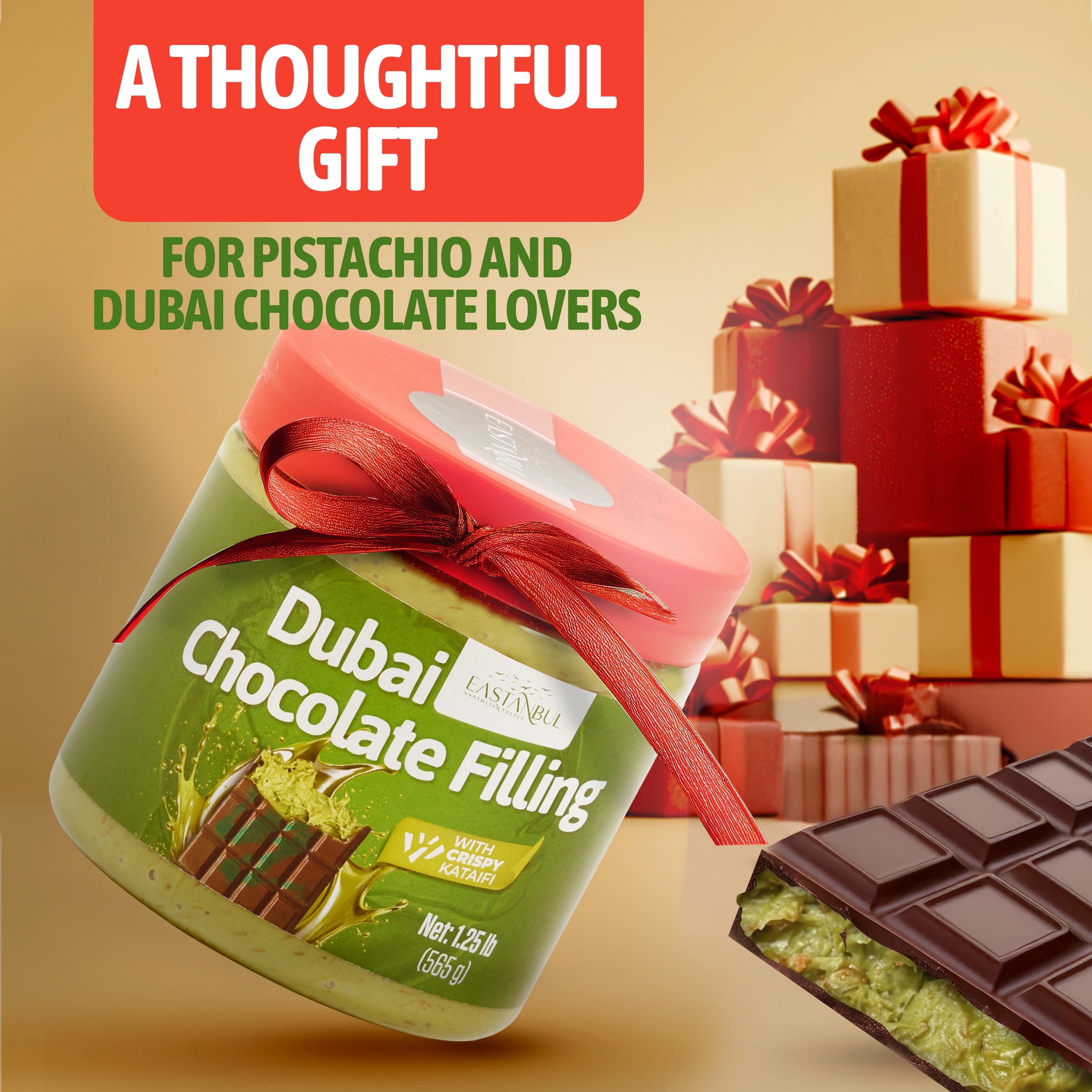 Eastanbul Dubai Chocolate Bar Mixture, Dubai Chocolate Bar Pistachio Filling 1.3lb
