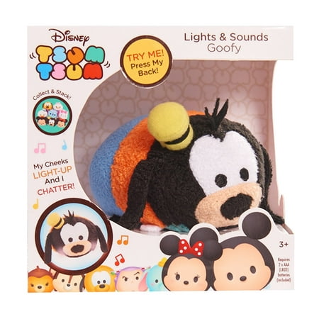 Disney Lights & Sounds Goofy Plush, Soft stylized characters come to life with lights and sounds. By Tsum