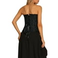 thumbnail image 3 of INSPIRE CHIC Women's Lace Up Corset Strapless Victorian Boned Bustier Corset Tops XS Black, 3 of 5