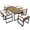 Beige, variant on Euroco 7 Pieces Outdoor Dining Set Patio Dining Table and Chair Set with and Removable Cushions, Beige