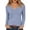 #Light Blue, variant on Women's V Neck Solid Slim Fit Long Sleeve T Shirt, Casual Cropped Basic Top,L,Women's Plus Size