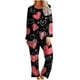 thumbnail image 2 of RKSTN Valentine's Gifts Pajamas Set for Women Oversized Crewneck Valentine's Day Loves Heart Graphic Printed Loungewear Matching Set Womens Casual Loose Long Sleeve T Shirt and Pjs Pant 2 Piece Set, 2 of 6