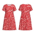 thumbnail image 3 of Bixox Robe d'Été à Manches Courtes pour Femmes Robe Ample Longueur Genou avec Poches-Beef2, 3 of 7
