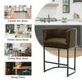 thumbnail image 2 of Euzensid Counter Barstools Set of 2, 26”Modern PU Leather Kitchen Island Stool, Upholstered Bar Chair with Black Tubular Frame for Bar, Kitchen, Dining Room, Brown, 2 of 8