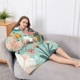 thumbnail image 5 of Oversized Wearable Blanket Hoodie,Pastel Pioneer Flower Pattern Sherpa Blanket Hoodie with Super Pockets,Super Warm Fuzzy Pullover for Women & Men, 5 of 6