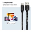 thumbnail image 4 of Powertek Marble 6ft USB-A to Lightning Cable, Black & Silver, Fast Charging, Silicone Marble Design, Stable Data Transfer, 4 of 5