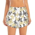 thumbnail image 4 of Lsque Golden Glitter Butterflies Printed Women's Running Shorts with Liner Pockets,Elastic Quick Dry Workout Athletic Gym Yoga Shorts,Womens High Waist Shorts-Medium, 4 of 9