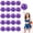 Black+Purple, variant on Pom Poms Cheer 20 Pieces- Cheerleading Pompoms Handheld Squad Set For Sports Team- Party- Festival- Adults Kids- Easy Fluff Design.