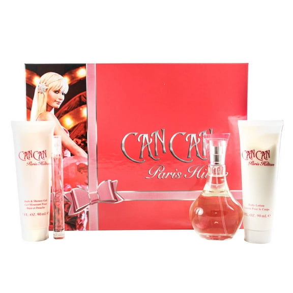Can Can 4 Pc. Gift Set ( Eau De Parfum Spray 3.4 Oz   0.34 Oz. Mini   Body Lotion 3.0 Oz.   Bath & Shower Gel 3.0 Oz. )
