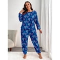 thumbnail image 2 of Plus Size Pajamas: Syphorium Pajamas for Women Plus Size, Long Sleeve Soft Prints Pjs Loungewear Nightwear, 2 of 5