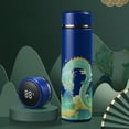 thumbnail image 4 of Insulated Coffee Tea Travel Thermos Mug Water Bottle with Removable Strainer and Temperature Featuring Chinese Art Design - 16.9 fl oz (Blue Dragon), 4 of 6