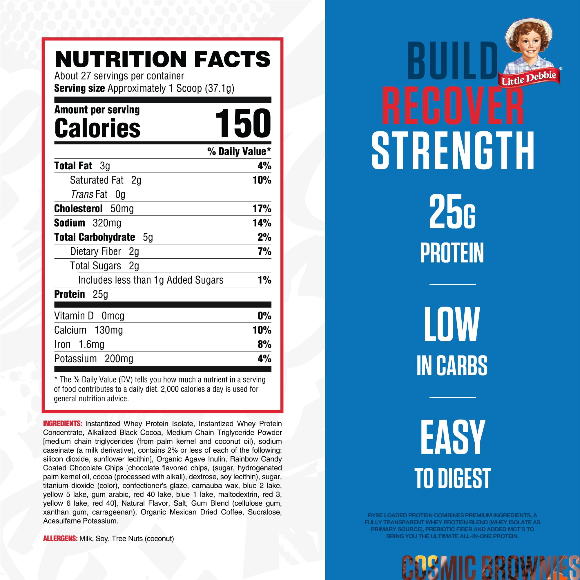 RYSE Loaded Protein Powder - Little Debbie Cosmic Brownie - 54 Servings