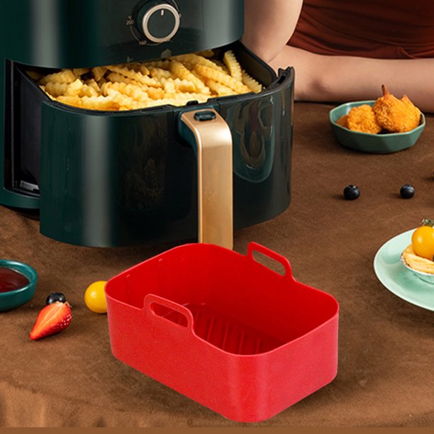 2 ollas para freidora de aire, utensilios de cocina para hornear de silicona para Ninja Dz201 Foodi 8qt (rojo) Ehuebsd Libre de BPA